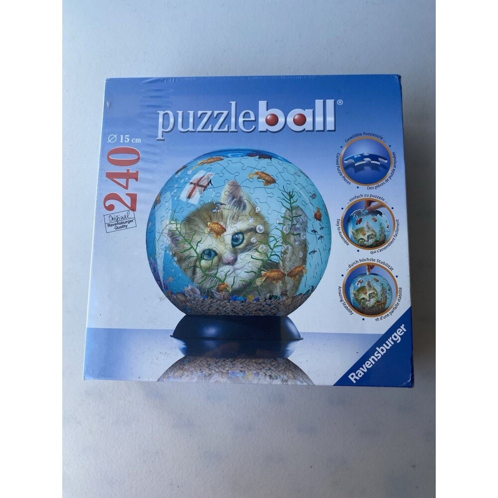 Ravensburger Puzzleball Kitten Fish Globe 240 Piece Year 2010